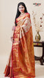 Cream DMM Pattu Saree for Elegant Wear