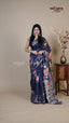 Blue Raw Mango Fancy Saree for Wedding Wear