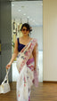 Purple Semi Linen Handloom Saree for Party Wear