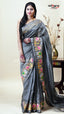 Grey Mangalagiri Fancy Saree for Occasions