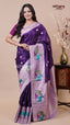 Banaras Mango Silk Saree in Violet for Elegant Events