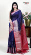 Navy Blue Kuppadam Handloom Saree for Traditions