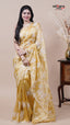 Tissue Saree in Gold for Evening Wear