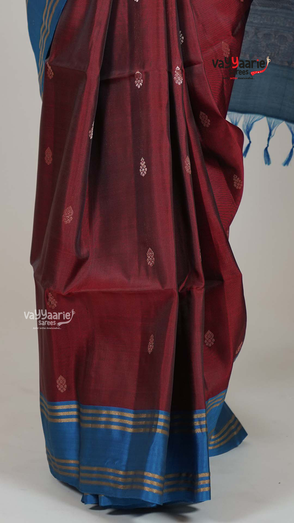 Maroon Pattu Saree with Kalamkari Art Prints | Special Gathering Saree | Vayyaarie Sarees