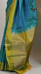 Rama Green Pattu Saree with Kalamkari Art Prints | Classic Ethnic Wear Saree | Vayyaarie Sarees