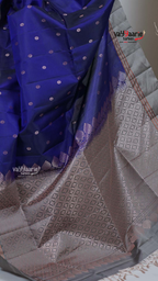 Violet Pattu Saree with Kalamkari Art Prints | Graceful Festive Wear Saree | Vayyaarie Sarees
