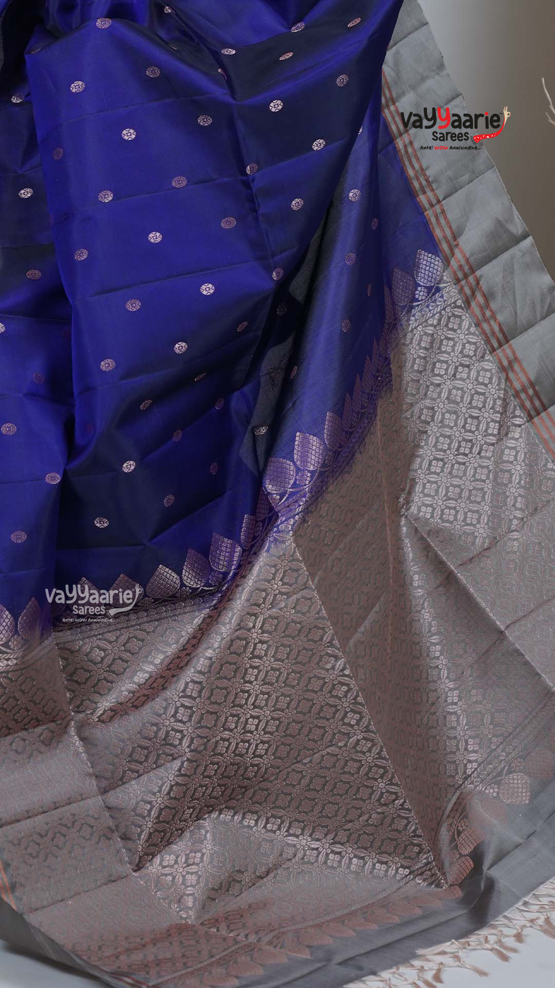 Violet Pattu Saree with Kalamkari Art Prints | Graceful Festive Wear Saree | Vayyaarie Sarees