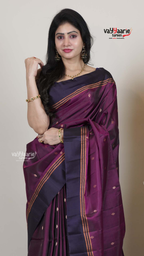 Wine Pattu Saree with Kalamkari Art Prints | Traditional Celebration Saree | Vayyaarie Sarees