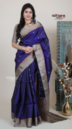 Violet Pattu Saree with Kalamkari Art Prints | Graceful Festive Wear Saree | Vayyaarie Sarees