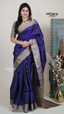 Violet Pattu Saree with Kalamkari Art Prints | Graceful Festive Wear Saree | Vayyaarie Sarees