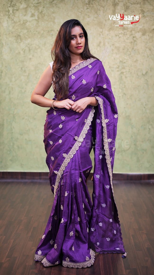 Elegant Crepe Multi Colour Designer Saree Main Image