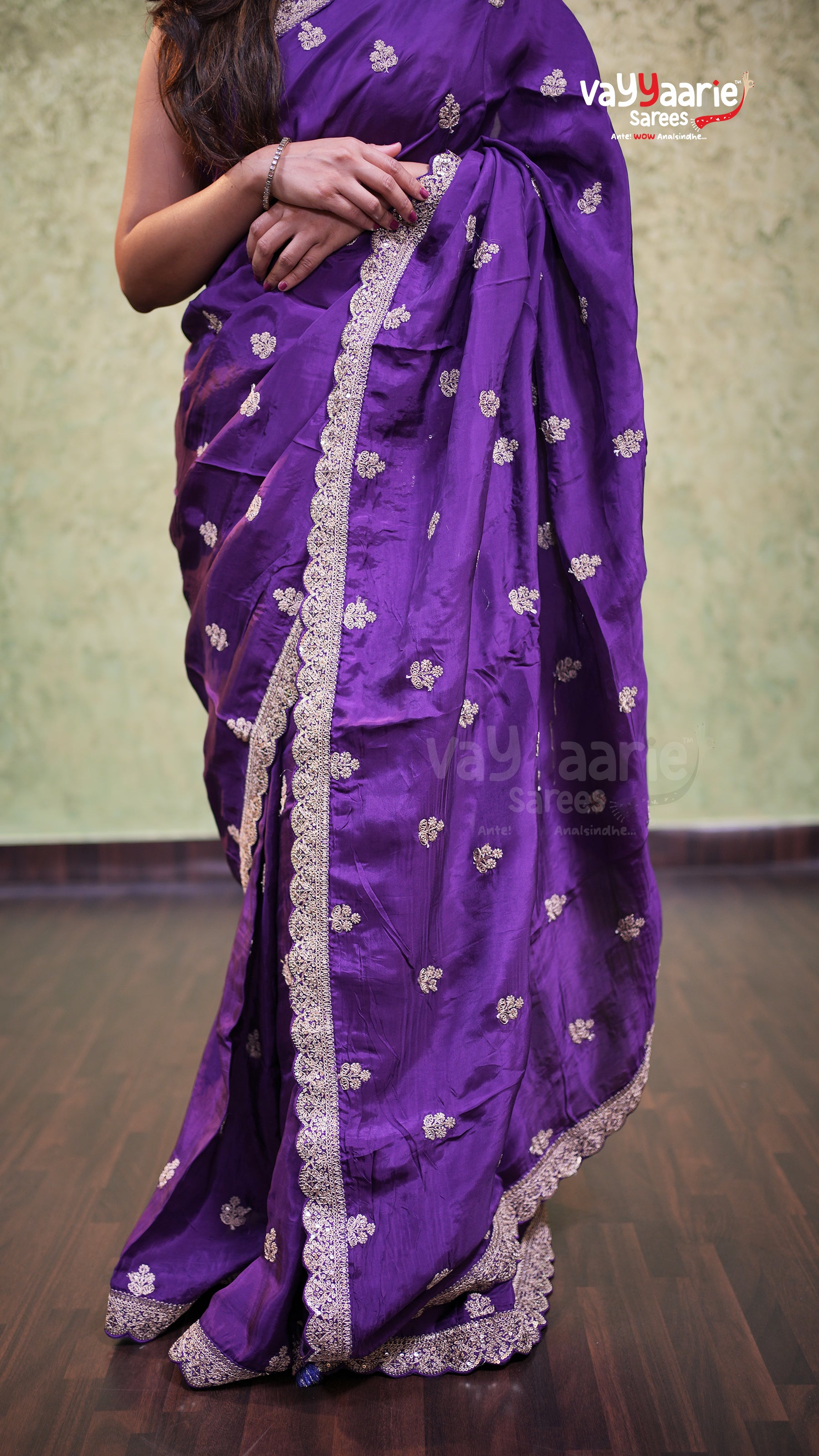 Elegant Crepe Multi Colour Designer Saree
