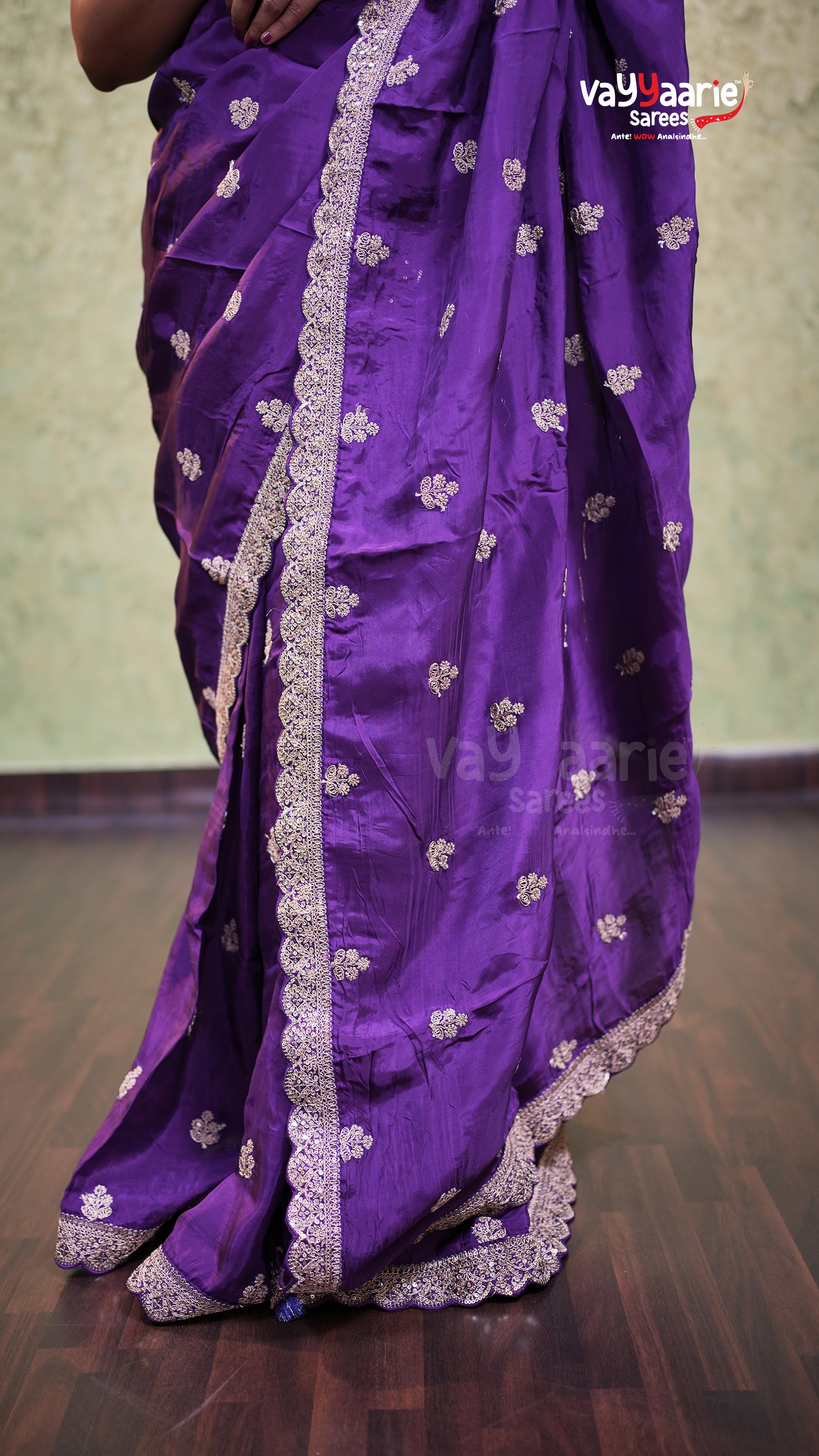 Elegant Crepe Multi Colour Designer Saree