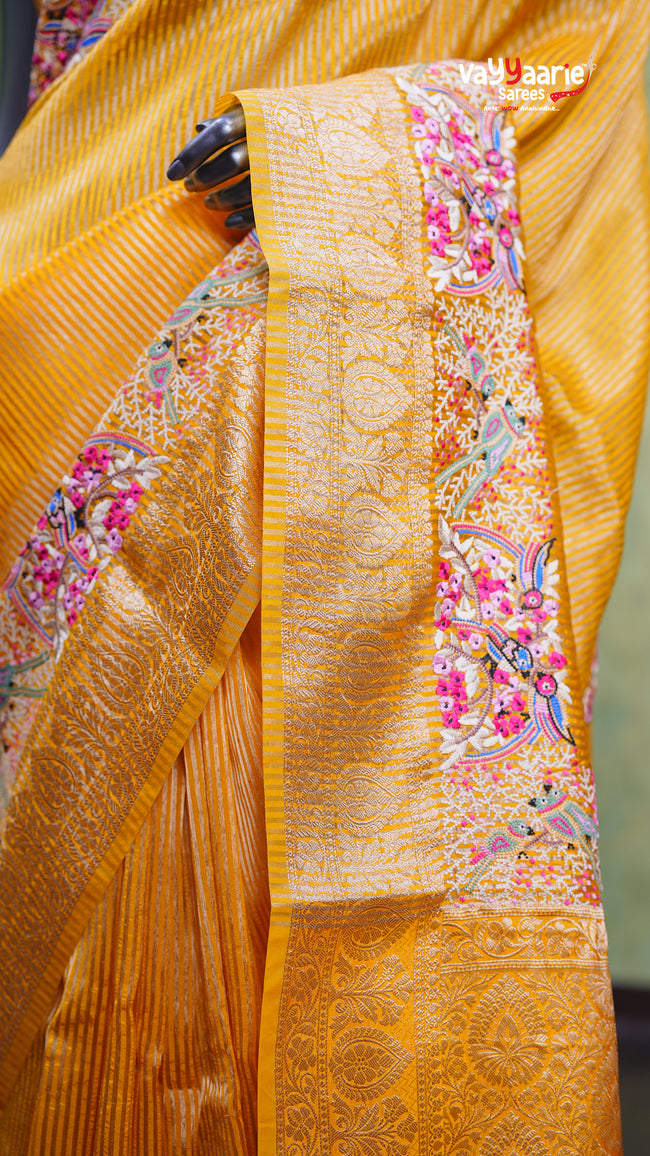Gold Tissue Fancy Saree for Grand Occasions Main Image