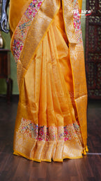 Gold Tissue Fancy Saree for Grand Occasions