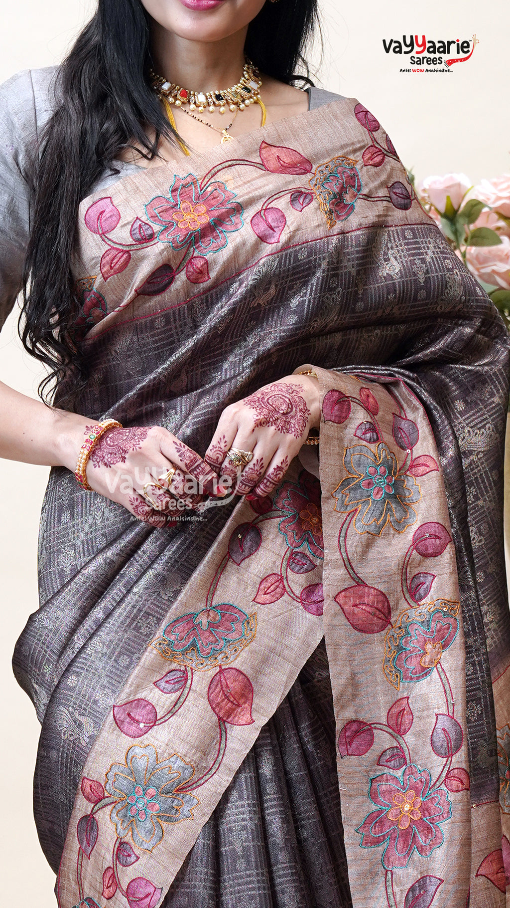 Multicolour Tusser Saree for Puja and Gifting