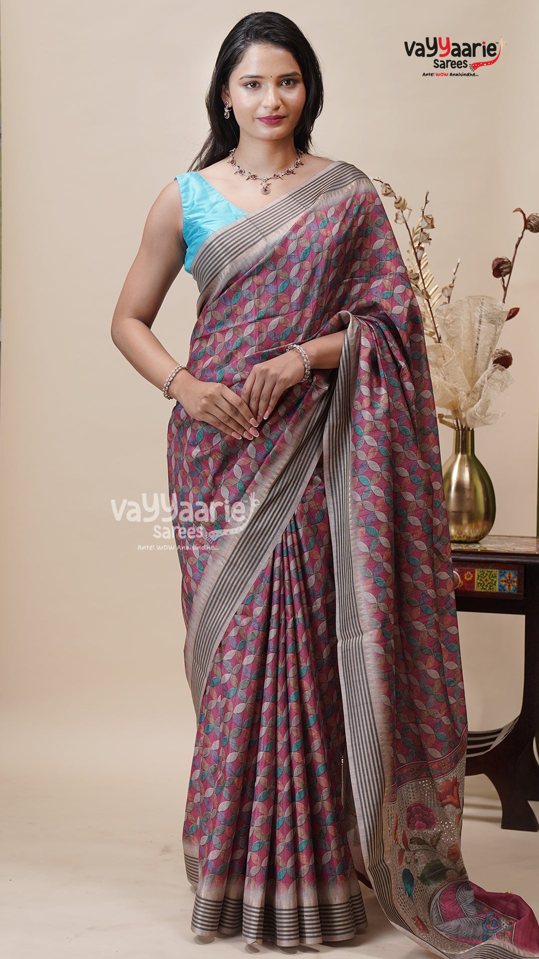 Multicolour Tusser Saree for Cultural Events
