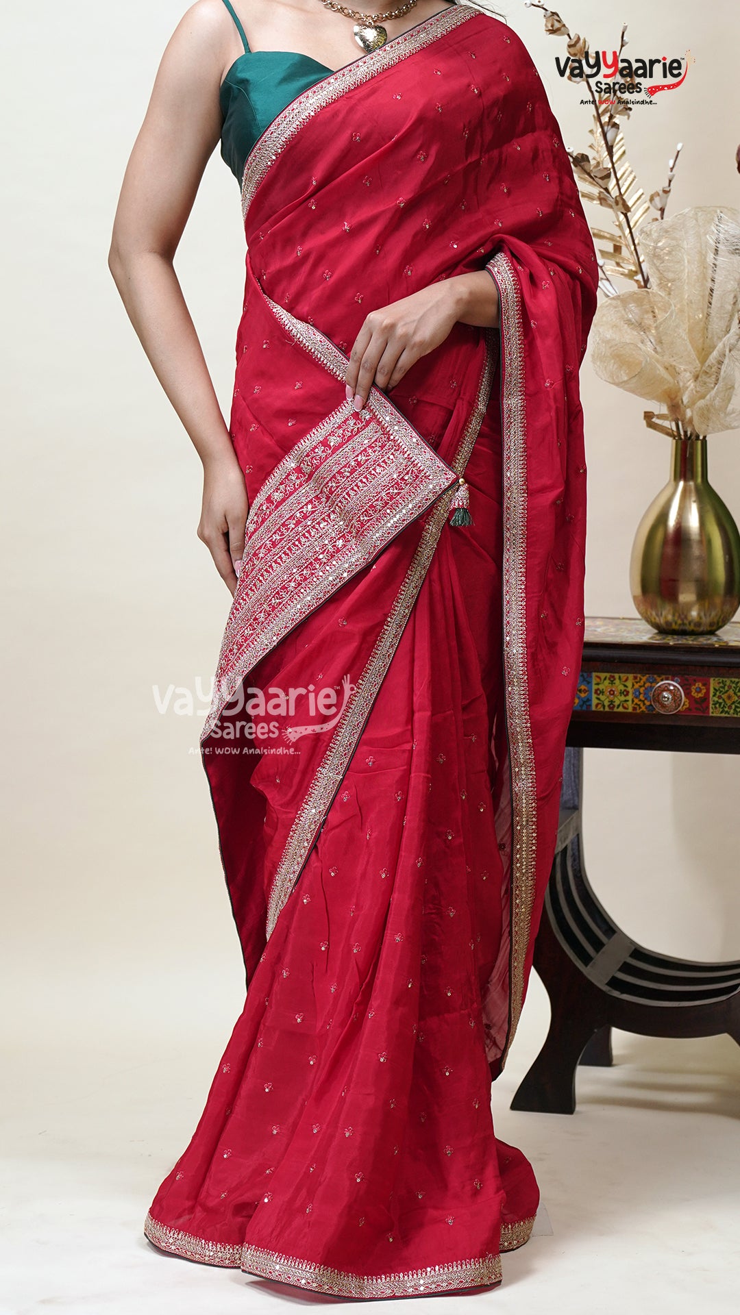 Designer Crepe Saree for Stylish Functions