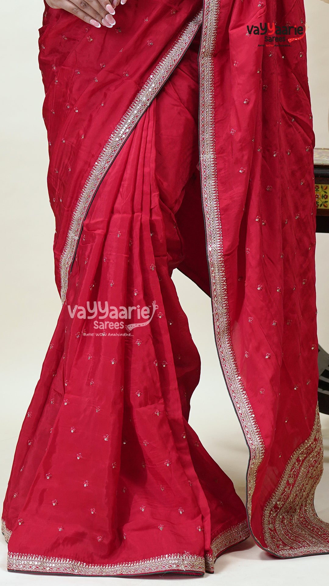 Designer Crepe Saree for Stylish Functions