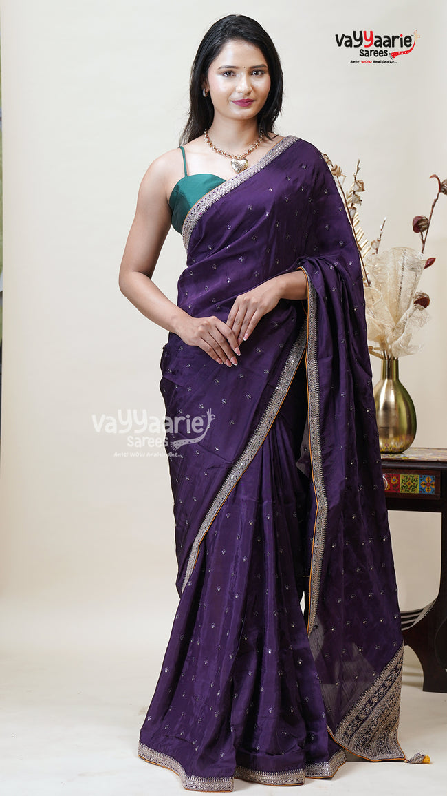 Multicolour Crepe Saree for Occasion Dressing Hover Image