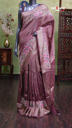 Wine Tissue Fancy Saree for Festive Wear