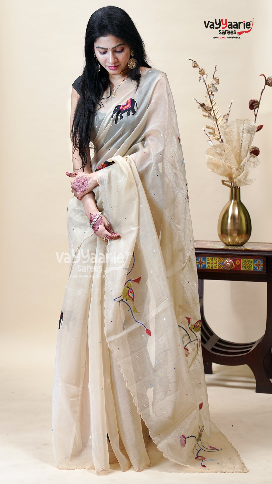 Multicolour Linen Silk Saree for Women
