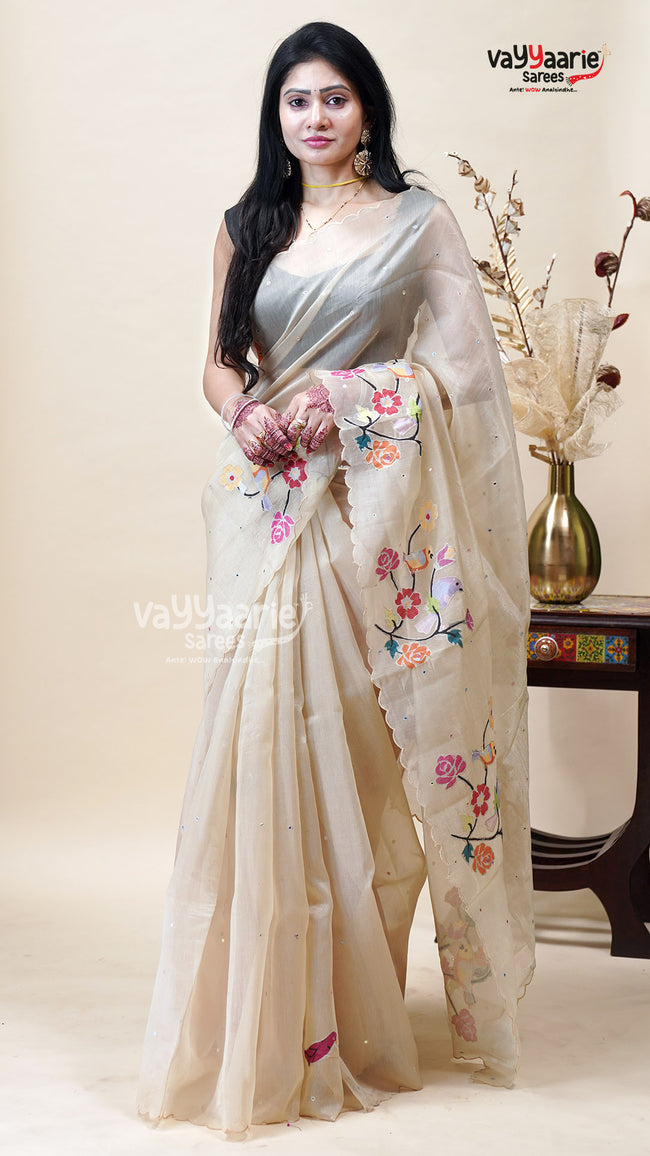 Linen Silk Saree for Day Functions Main Image