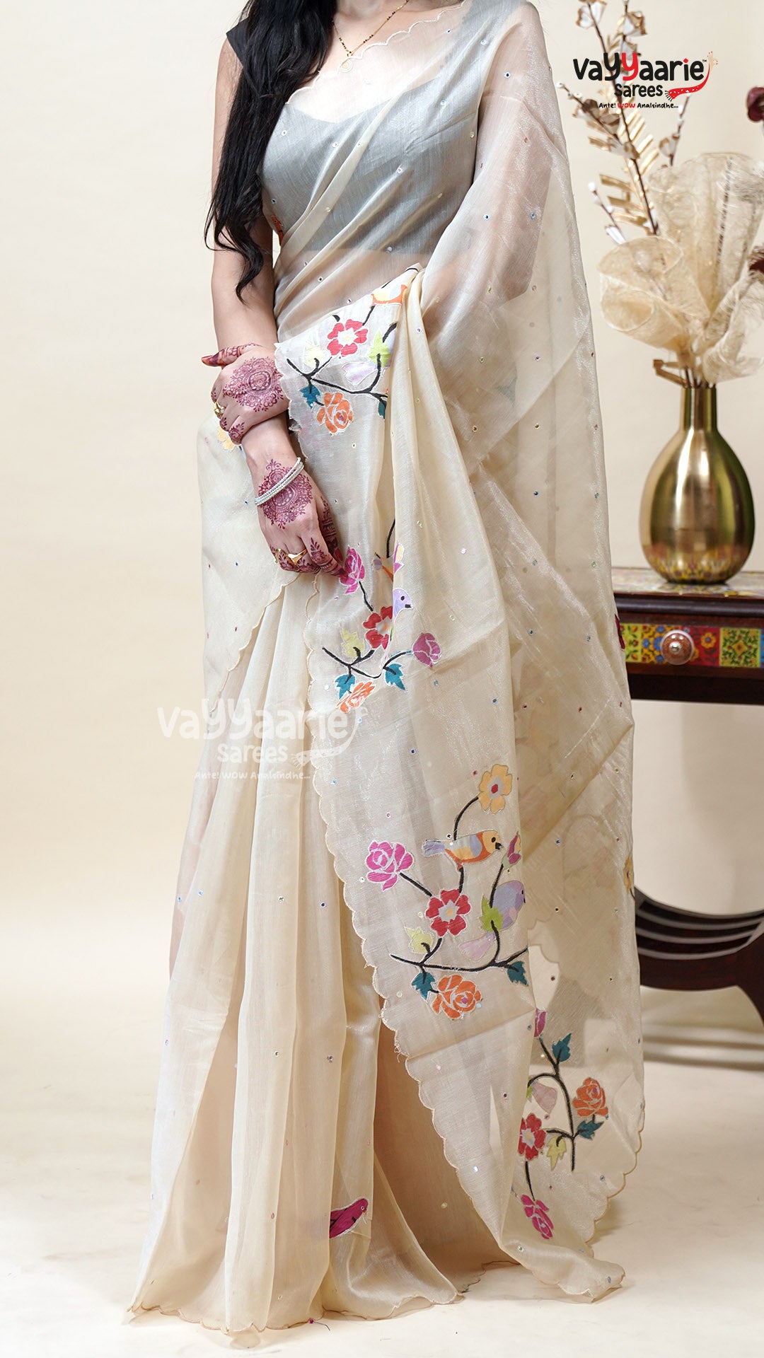 Linen Silk Saree for Day Functions