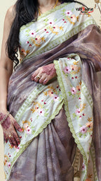 Tissue Saree for Festive and Party Styling
