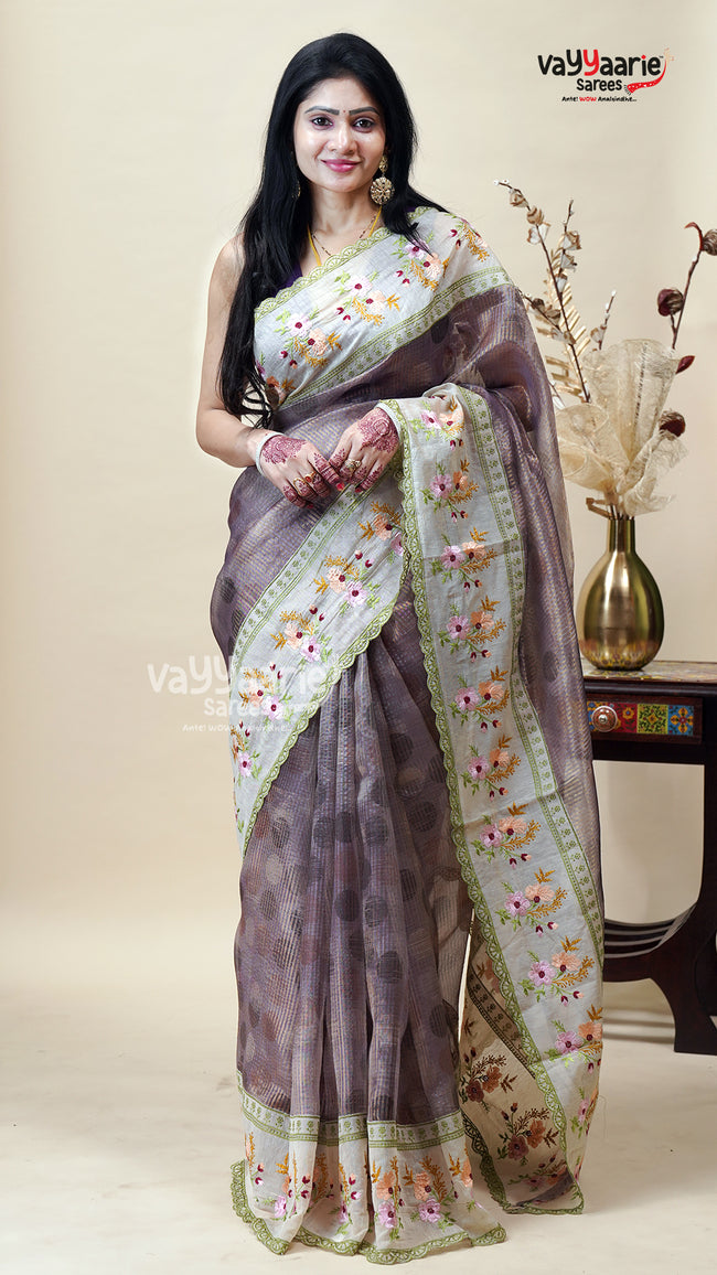 Tissue Saree for Festive and Party Styling Hover Image
