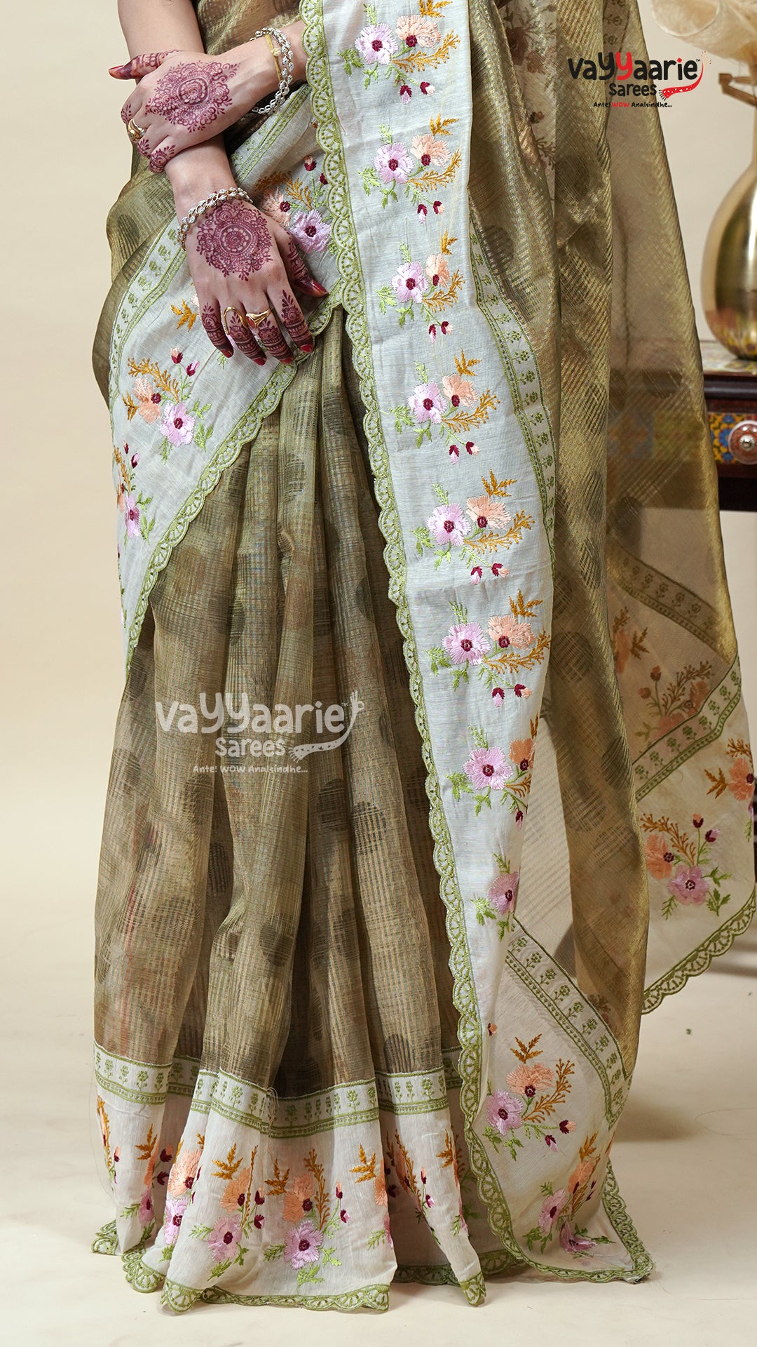 Bright Tissue Saree for Special Occasions