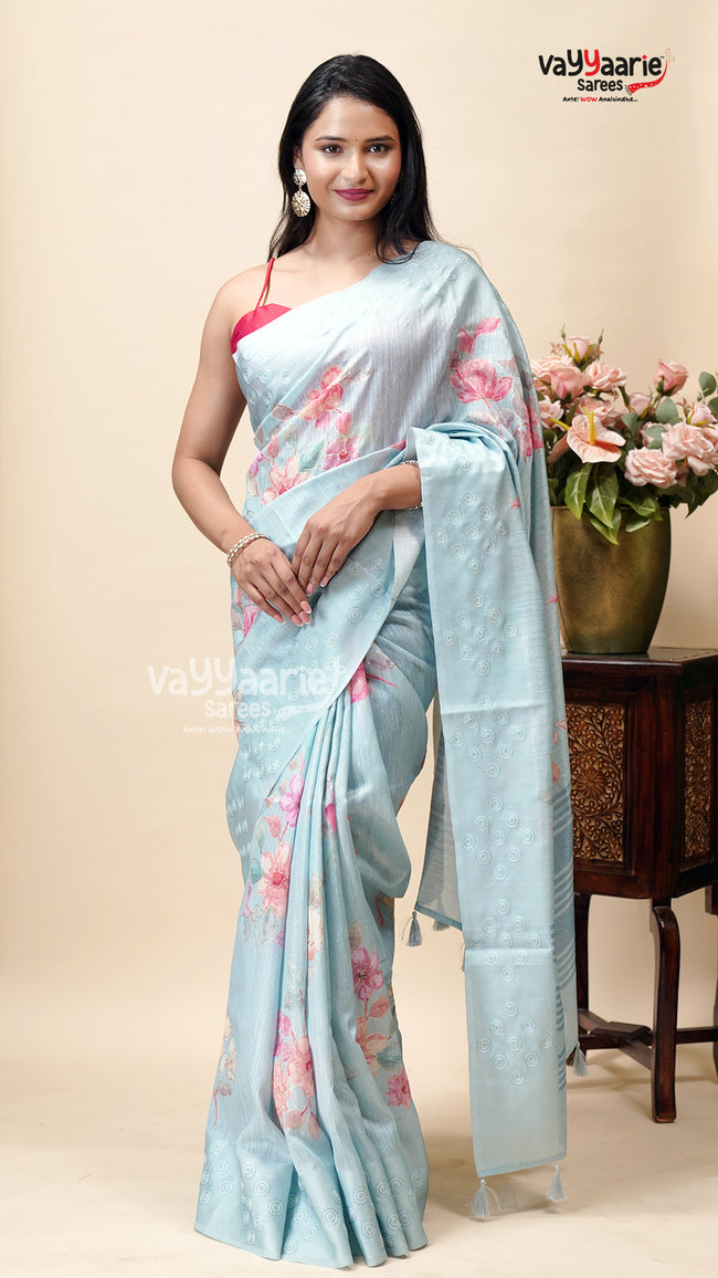 Tusser Saree for Temple Visits and Functions Hover Image