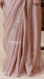 Peach Organza Designer Saree for Day Events