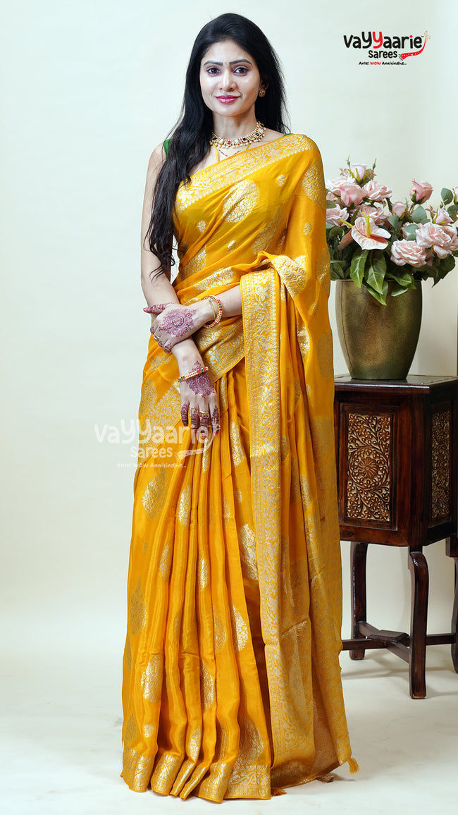 Mango Silk Saree for Festive Family Wear Hover Image
