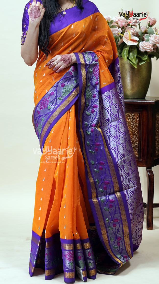 Orange Kuppadam Saree for Traditional Wear Main Image