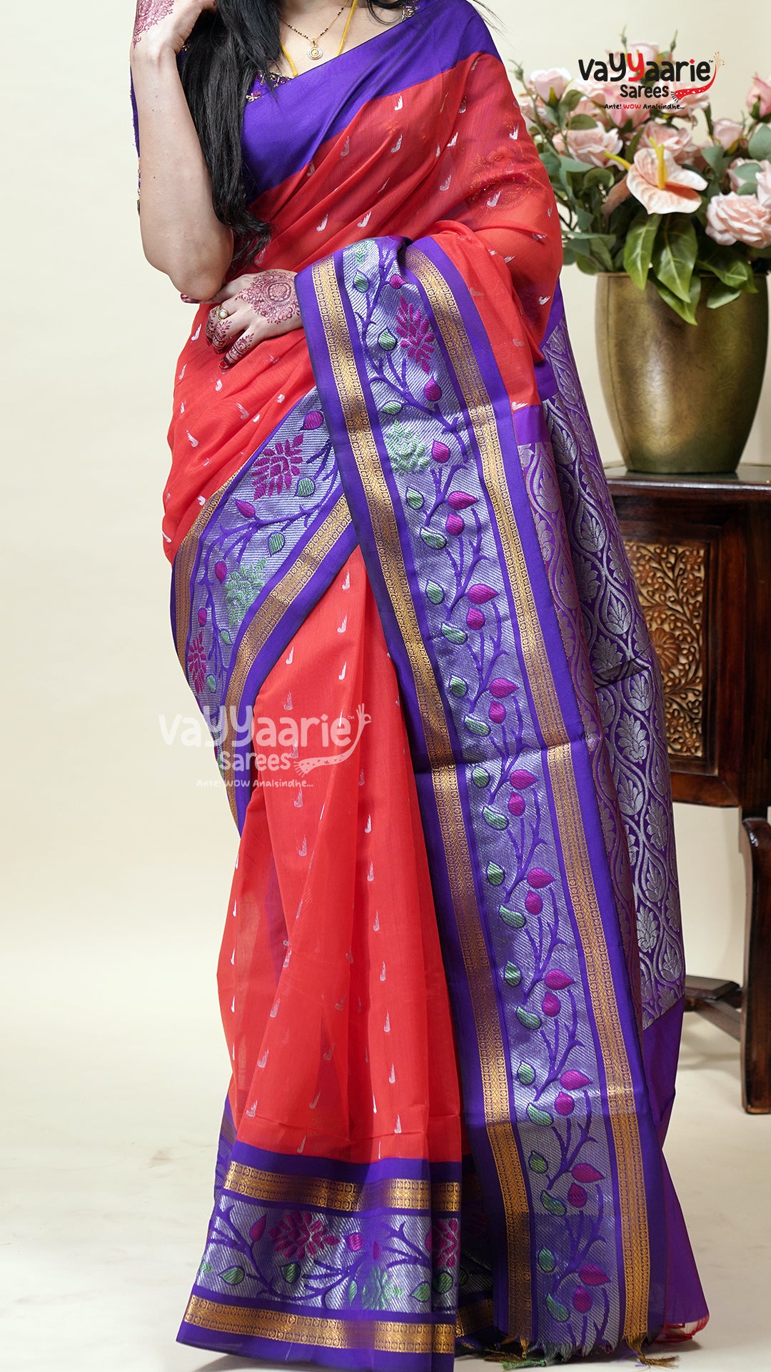 Pink Kuppadam Handloom Saree for Festivities