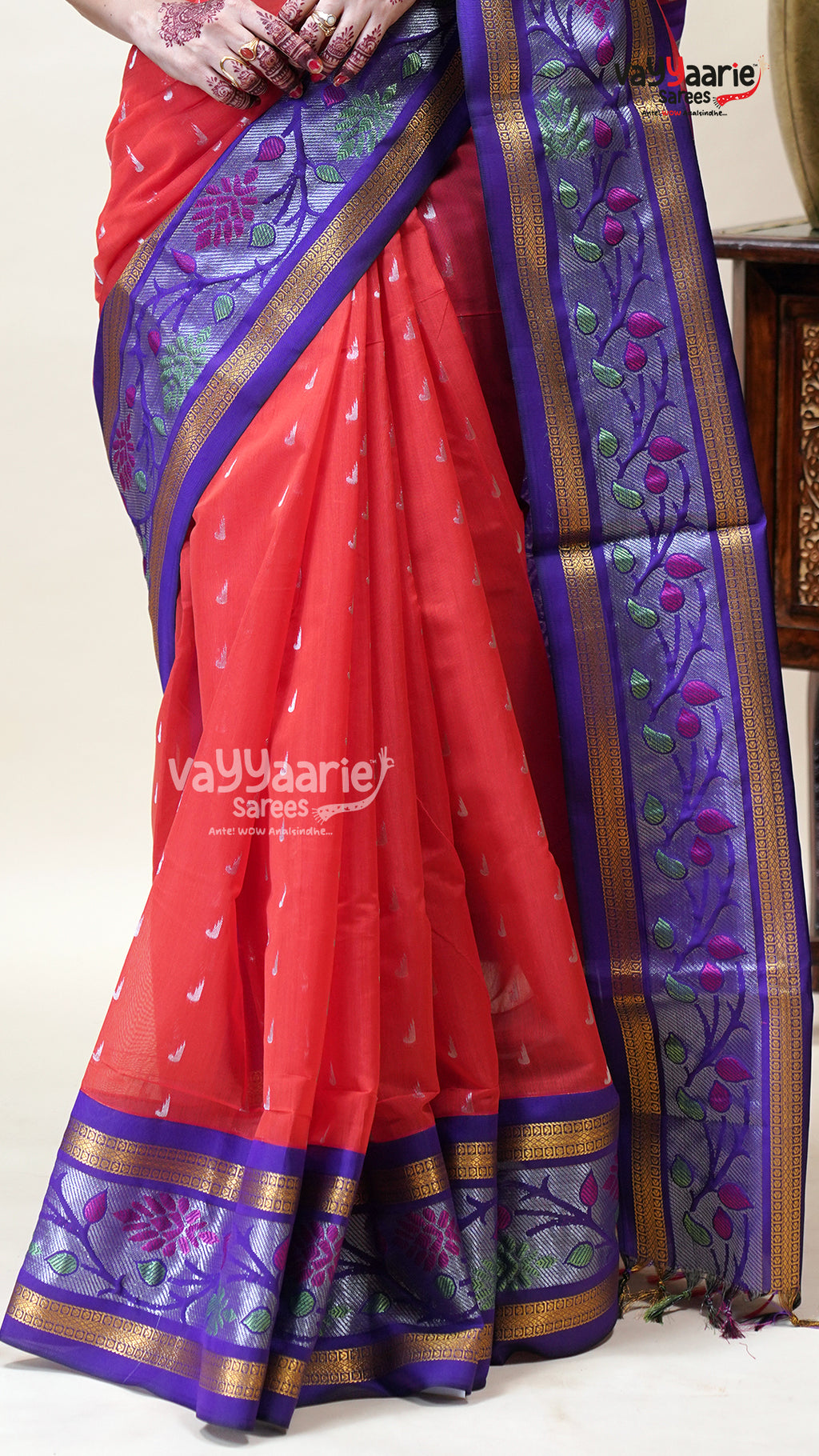 Pink Kuppadam Handloom Saree for Festivities