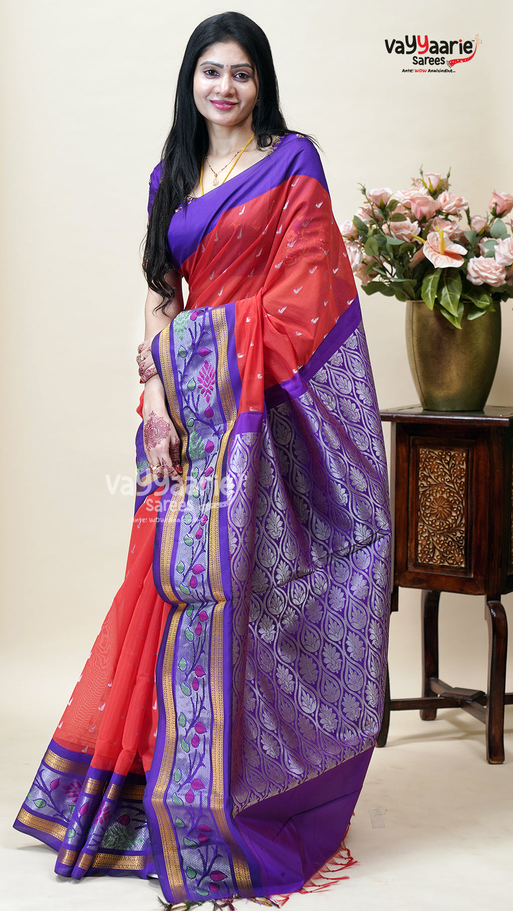 Pink Kuppadam Handloom Saree for Festivities