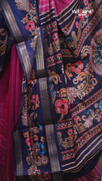 Pink Chanderi Silk Handloom Saree Design