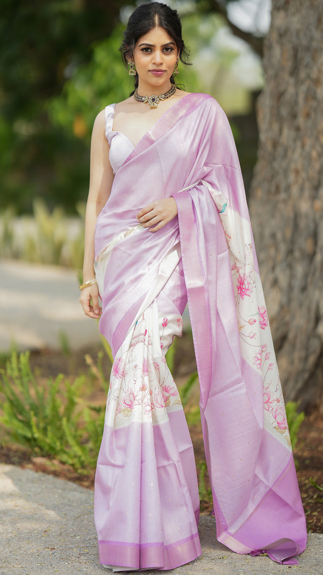 Multicolour Dola Silk Saree for Festive Styling Hover Image