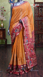 Gold Chanderi Silk Handloom Saree Style