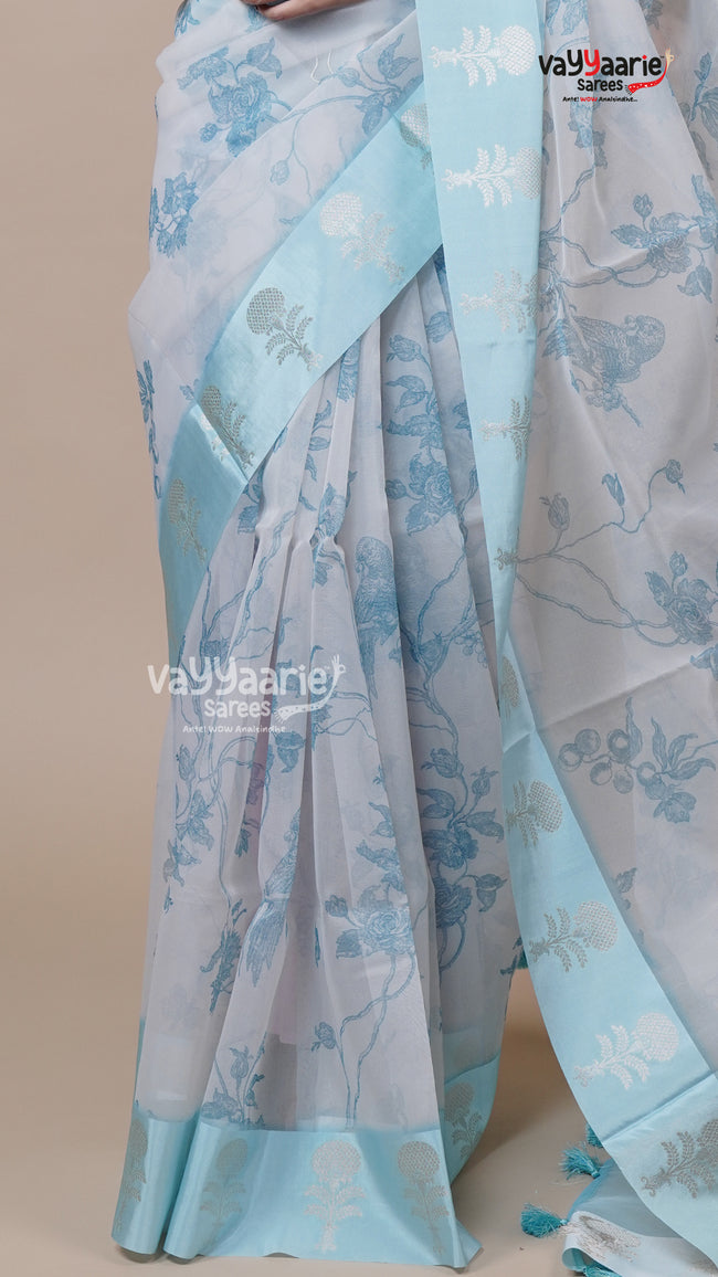 Multi Tone Kora Saree for Special Days Main Image