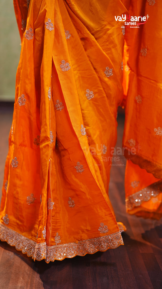 Stylish Multi Colour Crepe Designer Saree Main Image