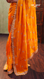 Stylish Multi Colour Crepe Designer Saree