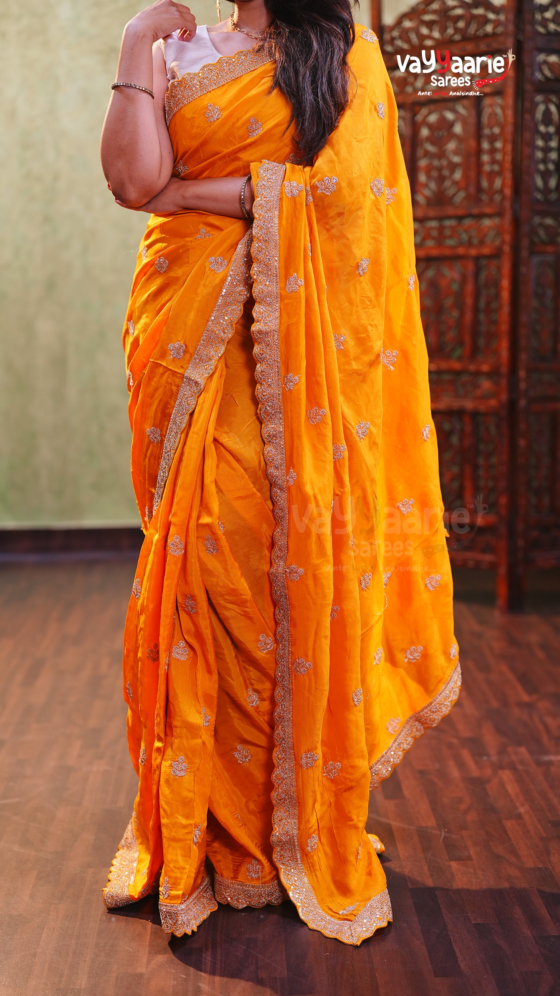 Stylish Multi Colour Crepe Designer Saree