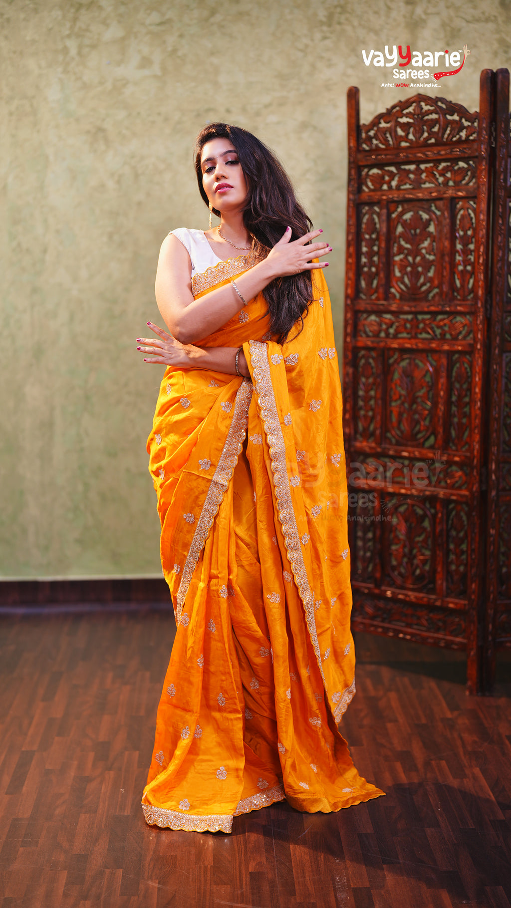 Stylish Multi Colour Crepe Designer Saree