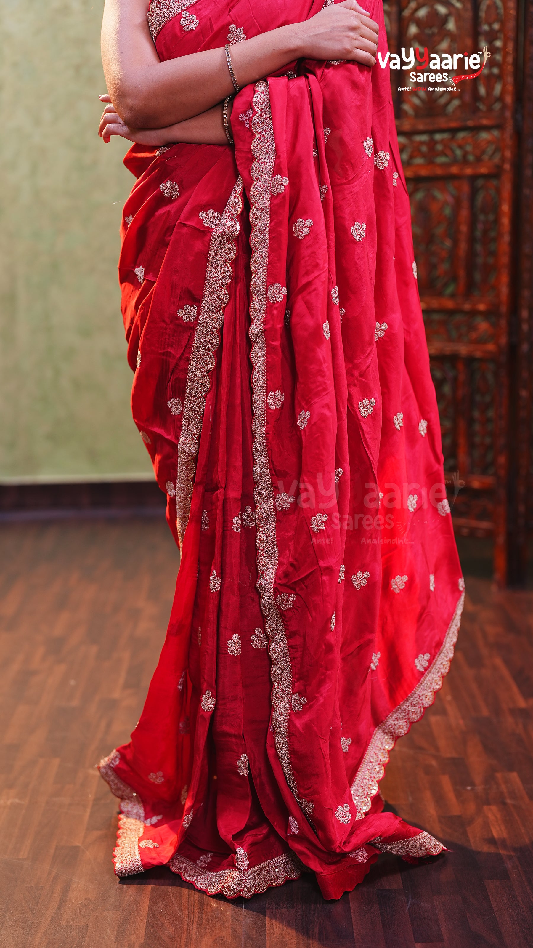 Trendy Multi Colour Crepe Party Wear Saree