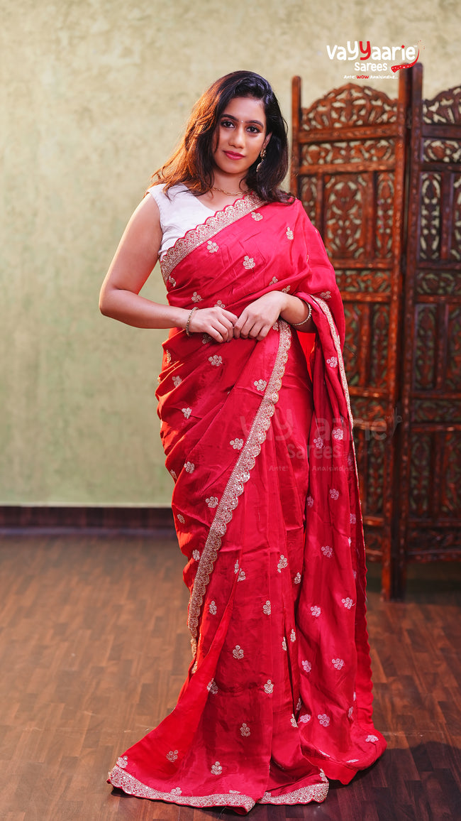 Trendy Multi Colour Crepe Party Wear Saree Hover Image