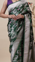 Green Khatan Saree for Festive Occasions