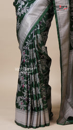 Green Khatan Saree for Festive Occasions